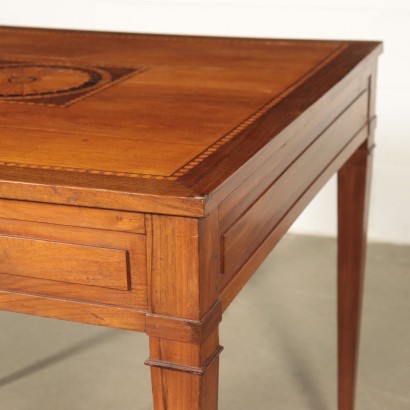 Small Inlaid Directory Table Walnut Italy 19th-18th Century