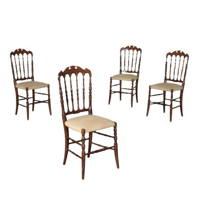 Group of 4 Chiavarine Chairs Marple Italy 20th Century