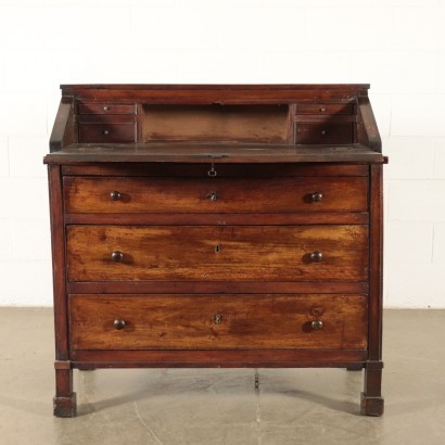 Empire Style Drop-Leaf Secretaire Walnut Italy 19th Century