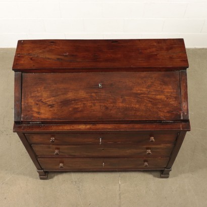 Empire Style Drop-Leaf Secretaire Walnut Italy 19th Century