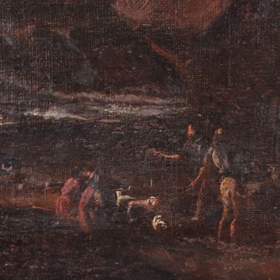 Classical Landscape with Figures Oil on Canvas 18th Century