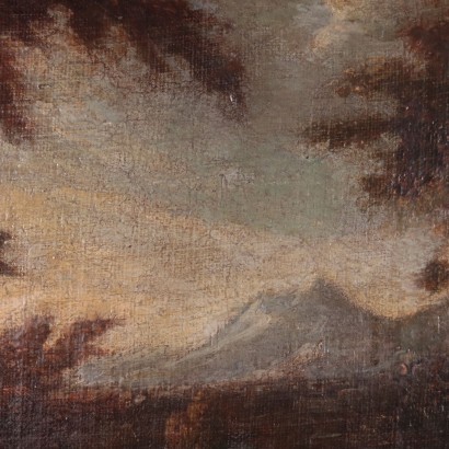 Classical Landscape with Figures Oil on Canvas 18th Century