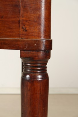 Antike Eröffnung Tabelle, Tabelle massivem Nussbaum Albertino, Beine, faltbare Stock-Panel und schwenken, die piemontesische Schule