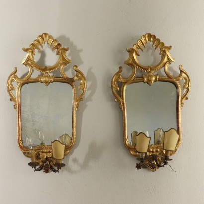 Pair Of Mirrors Rococo Italy Mid 19th Century