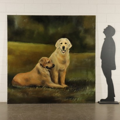 Portrait de Chiens Paola Dabbene Huile sur Toile 1998