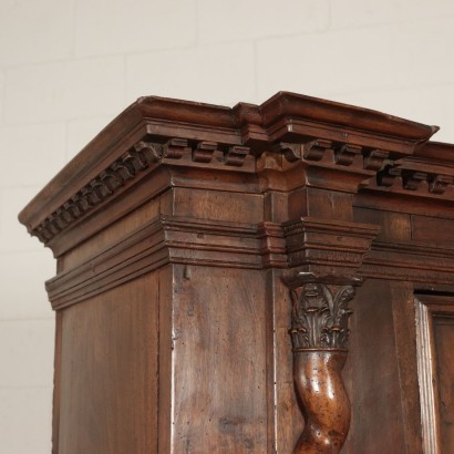 Readjusted Baroque Cupboard Walnut and Fir Italy 20th Century