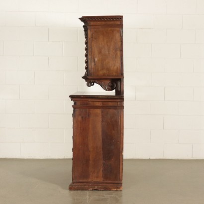 Readjusted Baroque Cupboard Walnut and Fir Italy 20th Century