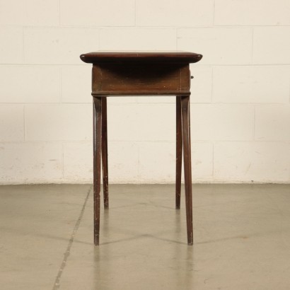 Small Table Solid Beech and Mahogany Veneer Italy 1950s