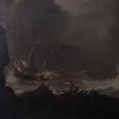 Stormy Sea Oil on Canvas 18th Century