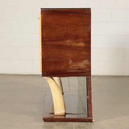 Bar Cabinet Rosewood Parchment Mirror Italy 1940s