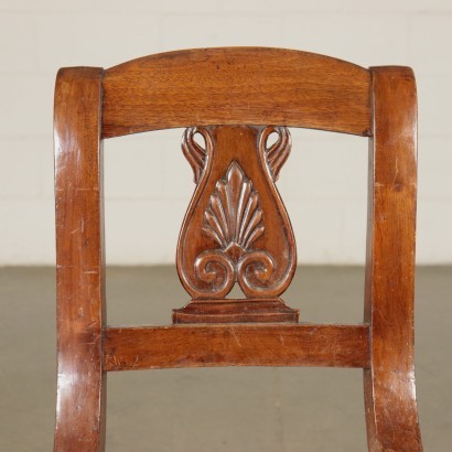 Group of 8 Restoretion Chairs Walnut Italy 19th Century