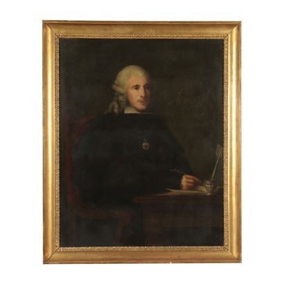 Portrait D'Un Homme Huile Sur Toile XVIII Siècle