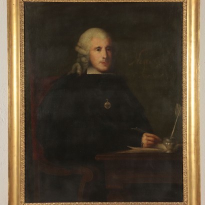 Portrait D'Un Homme Huile Sur Toile XVIII Siècle