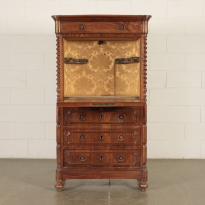 Umbertine Secretaire Walnut Italy 19th Century