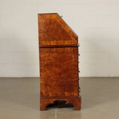 Baroque Revival Drop-Leaf Secretaire Walnut Italy 20th Century