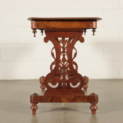 Small Inlaid Table Walnut Italy 19th Century