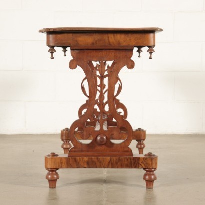 Small Inlaid Table Walnut Italy 19th Century