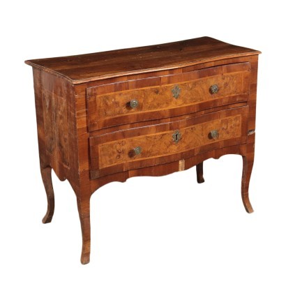 Barocchetto Style Chest of Drawers Walnut Popplar Marple 18th Century