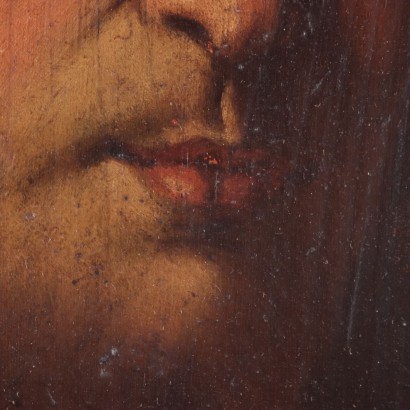 Face of Christ Oil on Board Italian School 18th Century