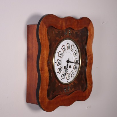 Wall Pendulum Clock Wood Mother of Pearl 19th Century