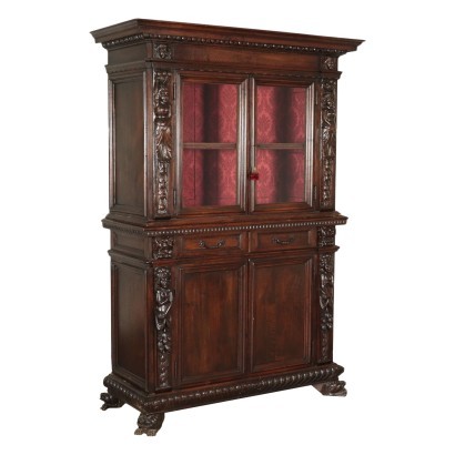 Neo-Renaissance Style Cupboard Walnut Italy 20th Century