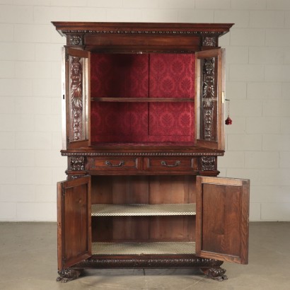 Neo-Renaissance Style Cupboard Walnut Italy 20th Century