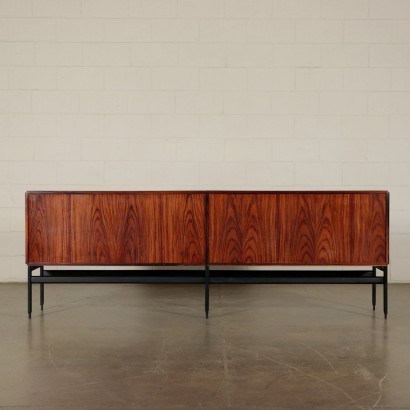 Sideboard Rosewood Veneer Laquered Wood Italy 1960s