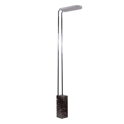 Bruno Gecchelin Floor Lamp Marble Chromed Enamelled Metal 1970s 1980s