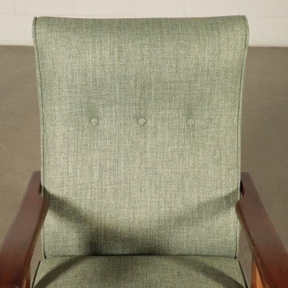 Armchair Stained Beechwood Foam Fabric Italy 1950s 1960s