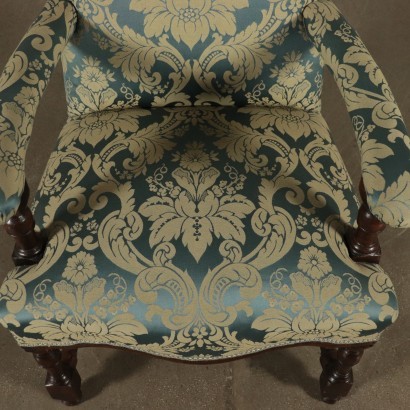 Baroque Style Chair Walnut and Padding Italy 17th-18th Century