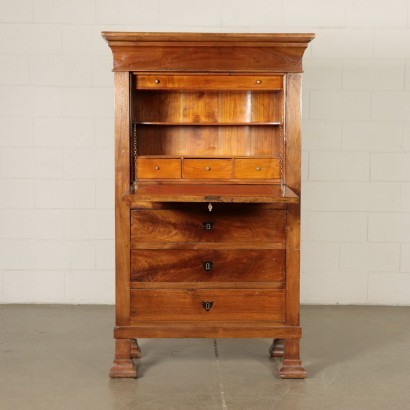 French Secretaire Cherry and Walnut France 19th Century