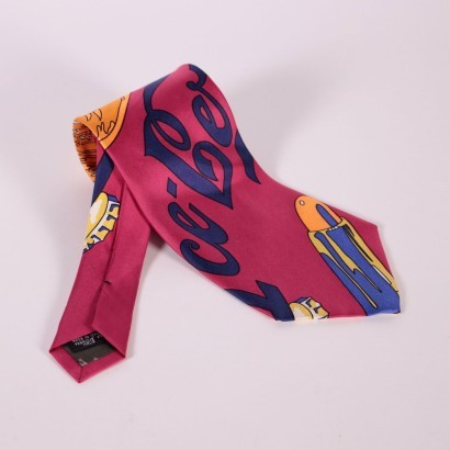 Vintage Fuchsia Iceberg Tie Italy 1980s