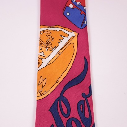 Vintage Fuchsia Iceberg Tie Italy 1980s