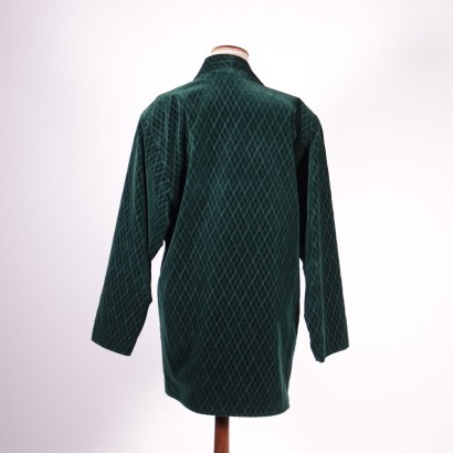 Vintage Versace Emerald Jacket Velvet Milan Italy 1980s-1990s