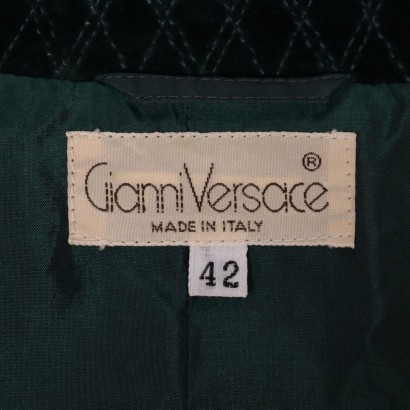 Vintage Versace Emerald Jacket Velvet Milan Italy 1980s-1990s