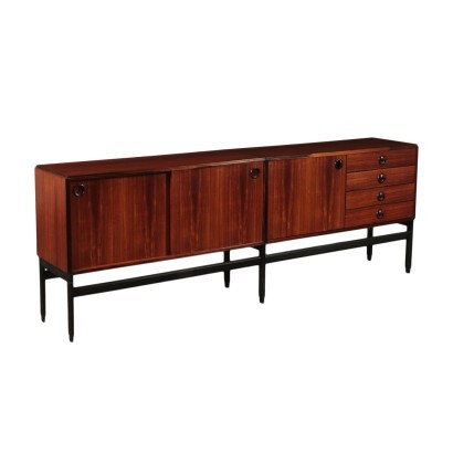 Sideboard Rosewood Veneer Laquered Wood Italy 1960s