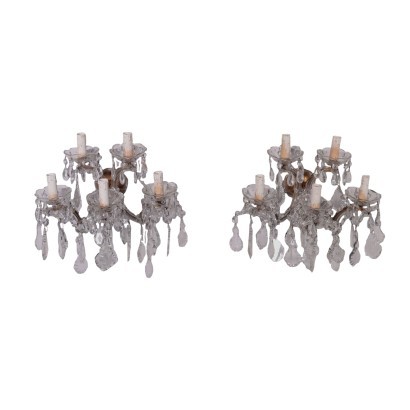 Pair of Wall Lights in the Style of Maria Theresa Italy 20th Century
