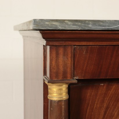 Empire Chest of Drawers Marble Walnut - Italy XIX Century