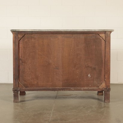 Empire Chest of Drawers Marble Walnut - Italy XIX Century