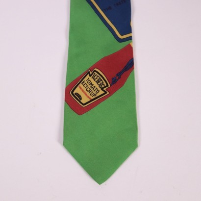 Vintage Iceberg Green Tie Silk Italy 1980s