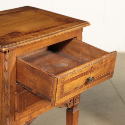 Pair of Neo-Classical Bedside Tables Walnut Marple Italy 20th Century