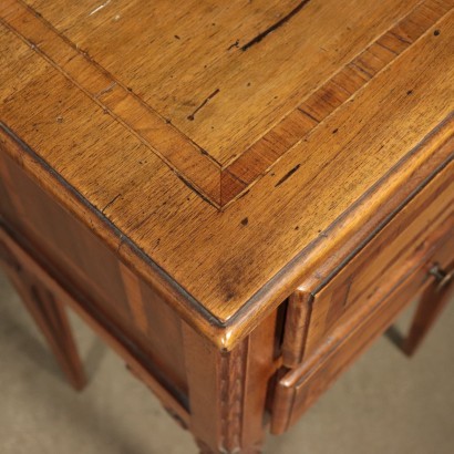 Pair of Neo-Classical Bedside Tables Walnut Marple Italy 20th Century