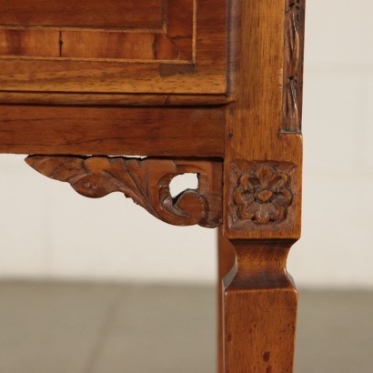 Pair of Neo-Classical Bedside Tables Walnut Marple Italy 20th Century