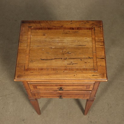 Pair of Neo-Classical Bedside Tables Walnut Marple Italy 20th Century