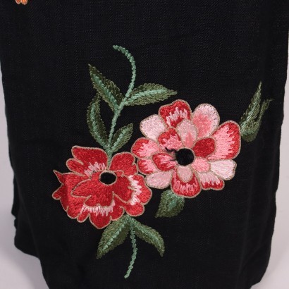 VIntage Skirt with Embroidery Cotton Italy 1970s