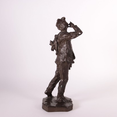 Paysan Luigi Panzeri (1865-1939) Bronze Sculpture Italie Début 1900