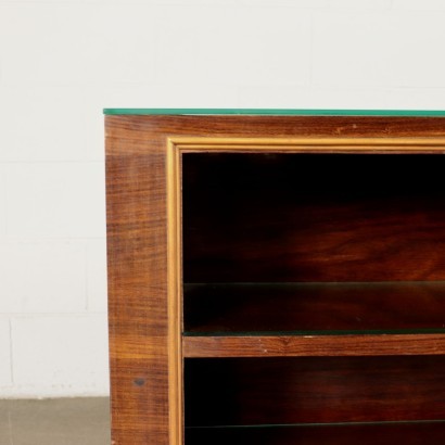 Bookcase Rosewood Veneer Glass Italy 1940s