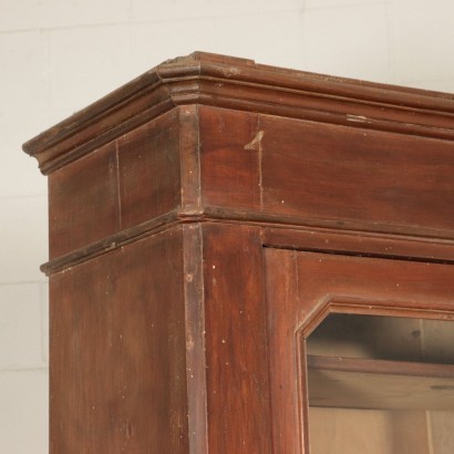 Walnut Stained White Poplar Bookcase Italy 19th Century