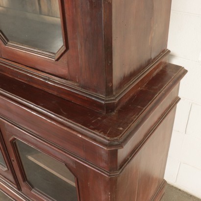 Walnut Stained White Poplar Bookcase Italy 19th Century