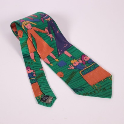 Vintage Iceberg Tie Silk Emilia Romagna Italy 1980s